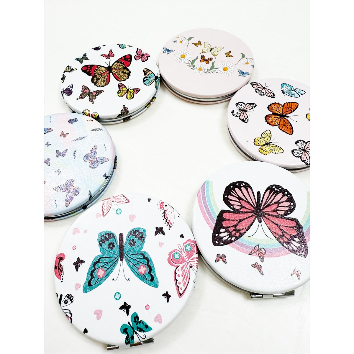 Fashion - Butterfly Theme Double Sided Circle Cosmetic Mirror