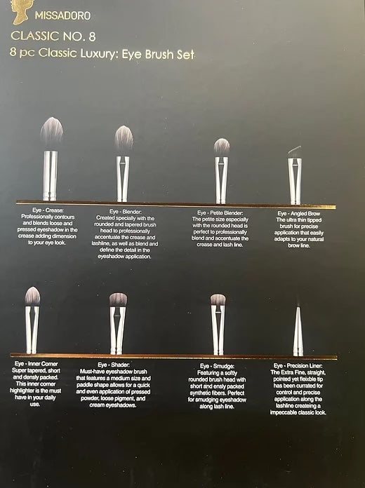 Miss Adoro - 8pc Classic Luxury Eye Brush Set