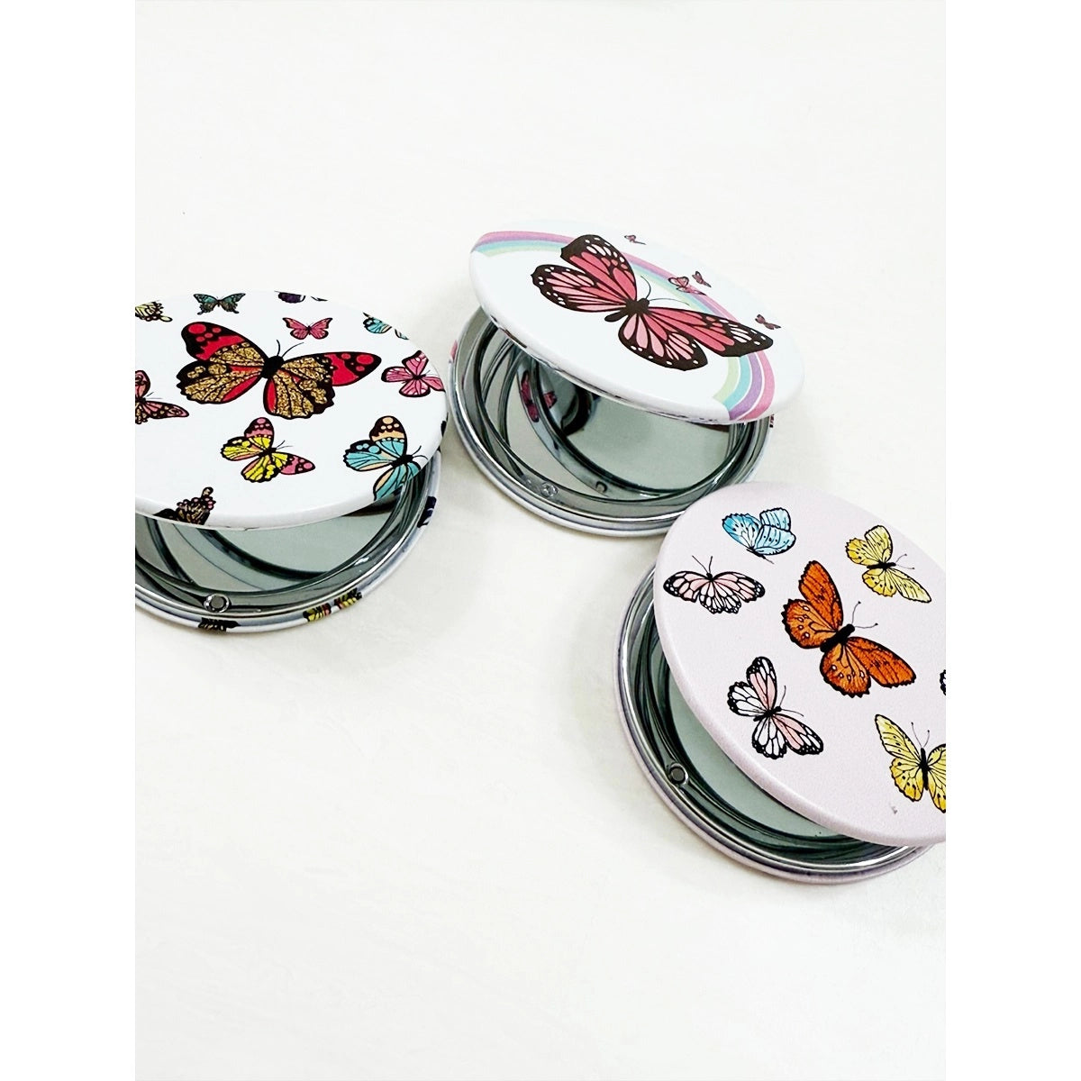 Fashion - Butterfly Theme Double Sided Circle Cosmetic Mirror