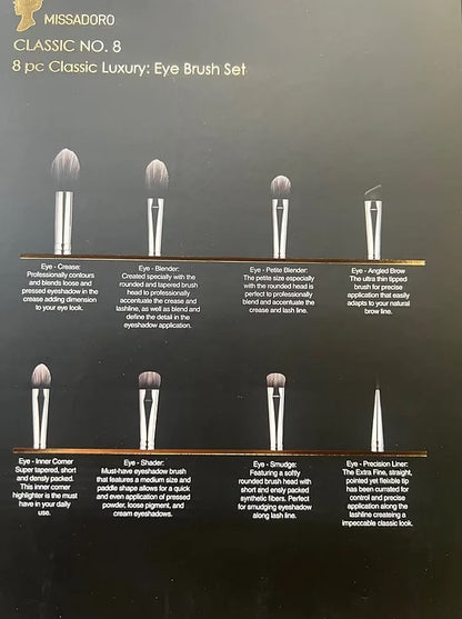 Miss Adoro - 8pc Classic Luxury Eye Brush Set