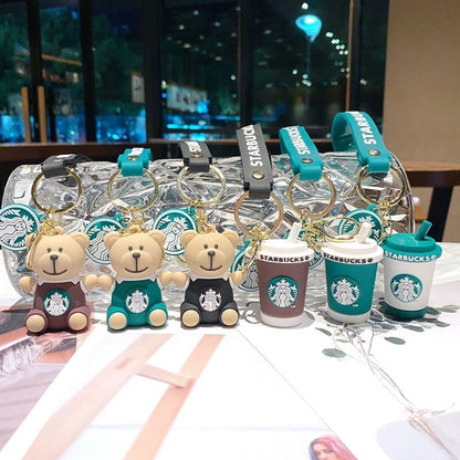 Fashion - Coffee Bear and Cup Keychain