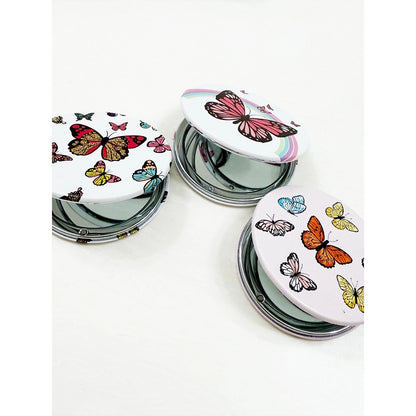 Fashion - Butterfly Theme Double Sided Circle Cosmetic Mirror