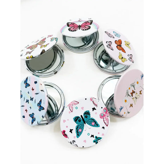 Fashion - Butterfly Theme Double Sided Circle Cosmetic Mirror