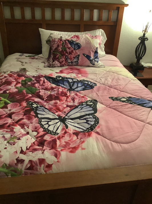Fashion - Queen Size Butterfly Comforter Set