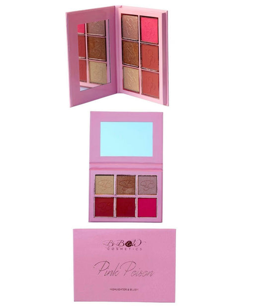 BB&W Cosmetics - Pink Poison Highlighter & Blush Palette